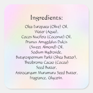 Zeap Skincare Ingrediënt Listening Product Hologra Vierkante Sticker