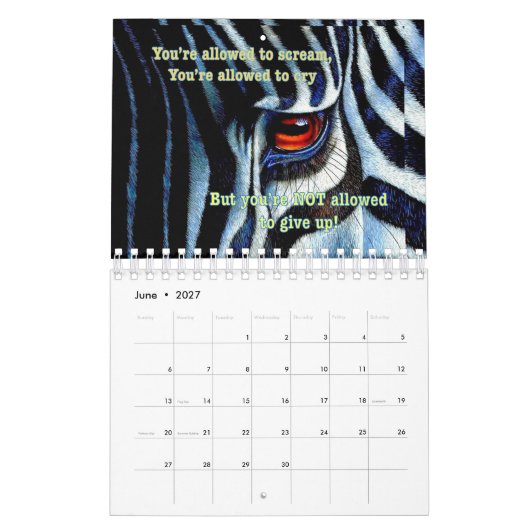 zebra 2019 kalender (Jun 2027)