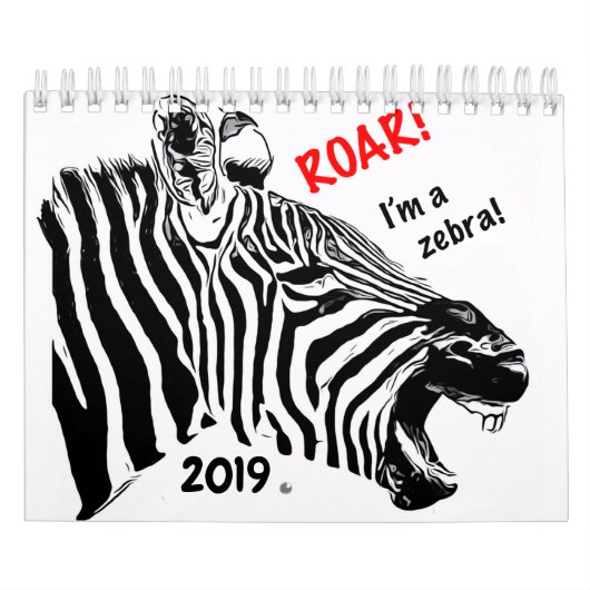 zebra 2019 kalender (Hoes)