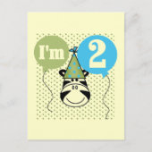 Zebra 2e Verjaardag T-shirts en geschenken Briefkaart (Voorkant)