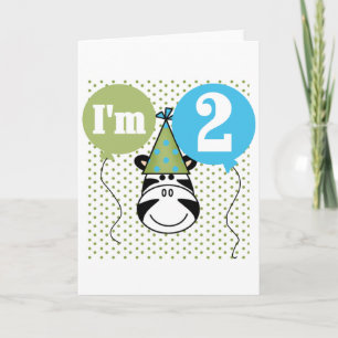 Zebra 2e Verjaardag T-shirts en geschenken Kaart