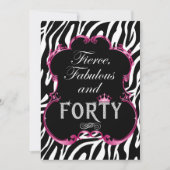 Zebra 40 en de feestdag van de Fabulous Bling Kaart (Voorkant)