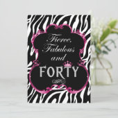 Zebra 40 en de feestdag van de Fabulous Bling Kaart (Staand voorkant)
