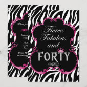 Zebra 40 en de feestdag van de Fabulous Bling Kaart (Voorkant / Achterkant)