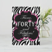 Zebra 40 en uitnodiging van de Bling van de feestd (Staand voorkant)