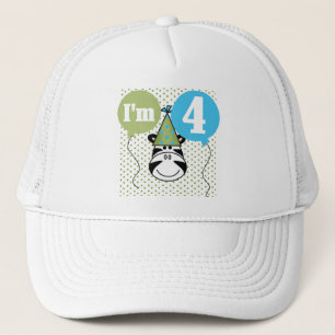 Zebra 4e verjaardag T-shirts en geschenken Trucker Pet