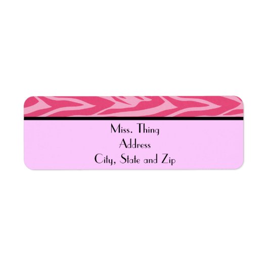 Zebra Adreslabel (roze) Etiket (Voorkant)
