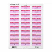 Zebra Adreslabel (roze) Etiket (Full Sheet)