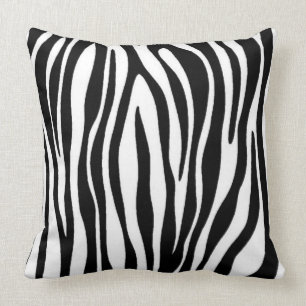 Zebra Afdrukken met Solid Black Terug Kussen