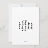 Zebra Affectie,  Plat Kerstkaart (Achterkant)