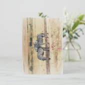 Zebra Affectie,  Plat Kerstkaart (Staand voorkant)