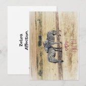 Zebra Affectie,  Plat Kerstkaart (Voorkant / Achterkant)
