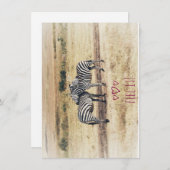 Zebra Affectie, Platte vakantie Kaart (Voorkant / Achterkant)