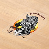 Zebra African Savanna Wild Animal Acryl Uitnodigingen (Laagn)