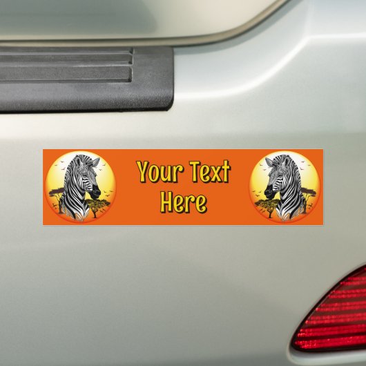 Zebra African Savanna Wild Animal Bumpersticker (Op auto)