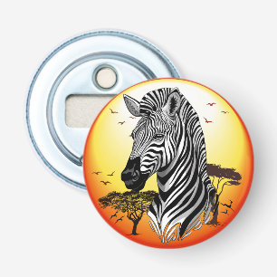 Zebra African Savanna Wild Animal Button Flesopener