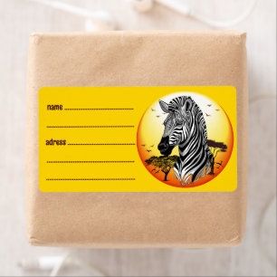 Zebra African Savanna Wild Animal Etiket