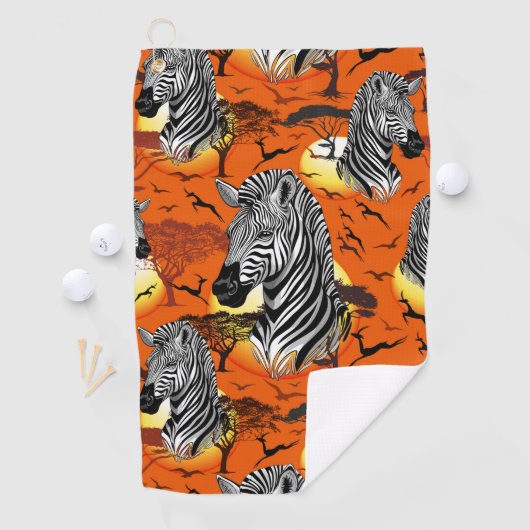 Zebra African Savanna Wild Animal Golfhanddoek (Insitu)