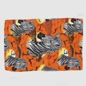 Zebra African Savanna Wild Animal Golfhanddoek (Horizontaal)