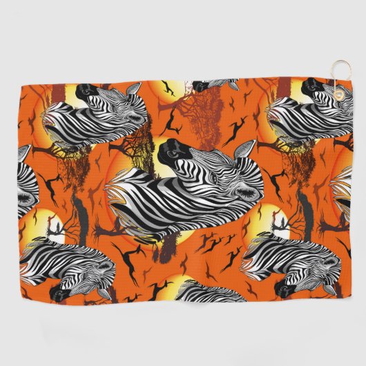 Zebra African Savanna Wild Animal Golfhanddoek (Horizontaal)