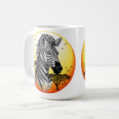 Zebra African Savanna Wild Animal Koffiemok (Voorkant links)