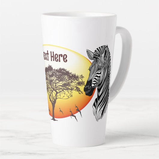 Zebra African Savanna Wild Animal Latte Mok (Rechterhoek)