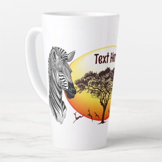 Zebra African Savanna Wild Animal Latte Mok (Linkerhoek)