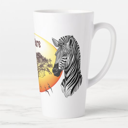 Zebra African Savanna Wild Animal Latte Mok (Rechts)