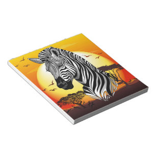 Zebra African Savanna Wild Animal Notitieblok