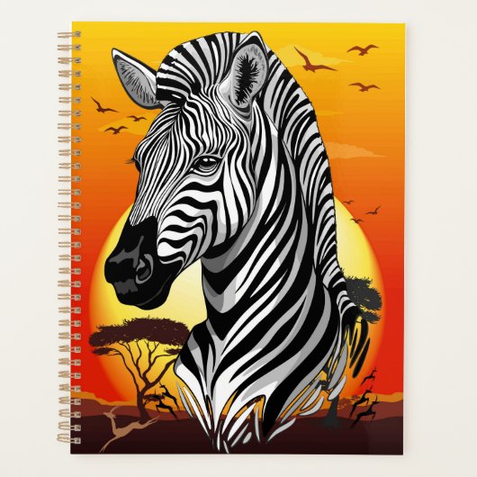 Zebra African Savanna Wild Animal Planner (Voorkant)