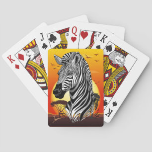 Zebra African Savanna Wild Animal Pokerkaarten