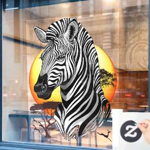 Zebra African Savanna Wild Animal Raamsticker