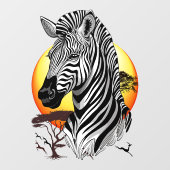 Zebra African Savanna Wild Animal Raamsticker (Vel)