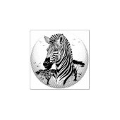Zebra African Savanna Wild Animal Rubberstempel (Afrduk)