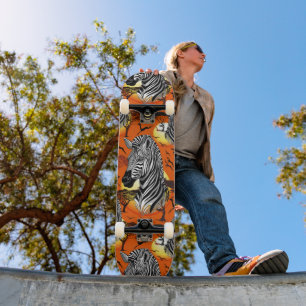 Zebra African Savanna Wild Animal Skateboard