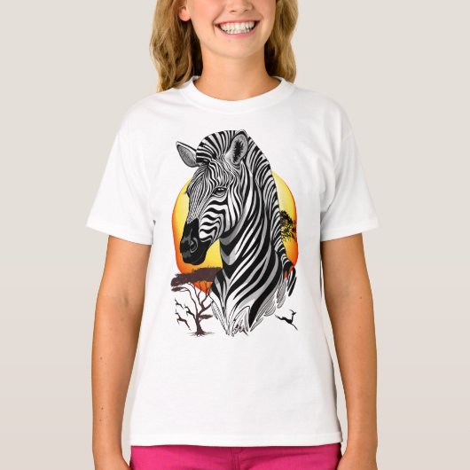 Zebra African Savanna Wild Animal T-shirt (Voorkant)