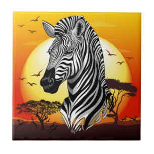 Zebra African Savanna Wild Animal Tegeltje