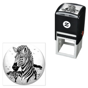 Zebra African Savanna Wild Animal Zelfinktende Stempel