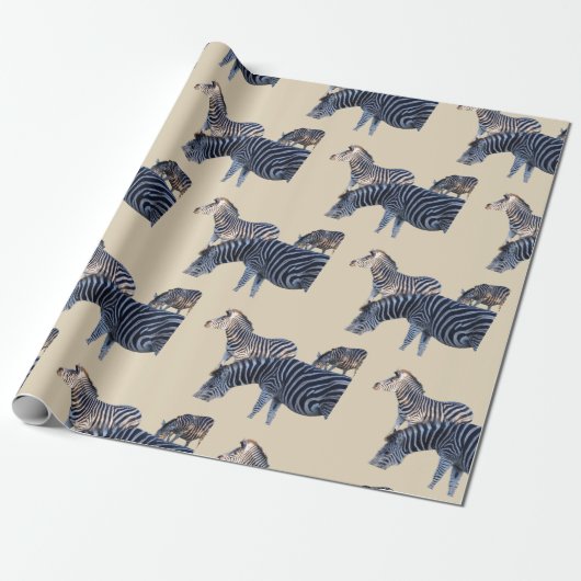 Zebra Afrika Cadeaupapier (Uitgerold)