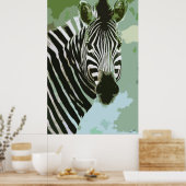 Zebra Afrikaanse Poster in wilde natuur (Keuken)