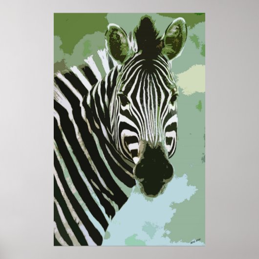 Zebra Afrikaanse Poster in wilde natuur (Voorkant)