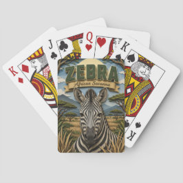 Zebra Afrikaanse savanne POPCUT Pokerkaarten
