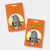 Zebra Afrikaanse Savanne Wilde Dier Badge (Voor- en achterkant)