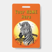 Zebra Afrikaanse Savanne Wilde Dier Badge (Achterkant)