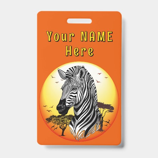 Zebra Afrikaanse Savanne Wilde Dier Badge (Voorzijde)