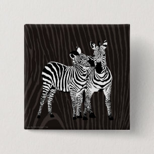Zebra afspelen vierkante button 5,1 cm