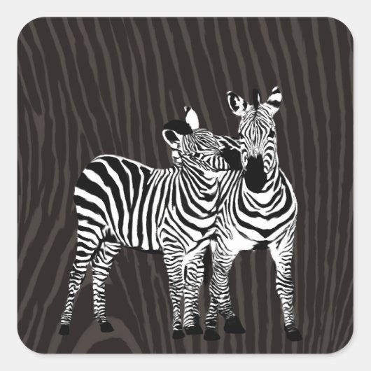 Zebra afspelen vierkante sticker (Voorkant)