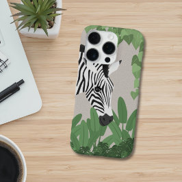 Zebra amongst Leaves Phone Case iPhone 13 Pro Hoesje