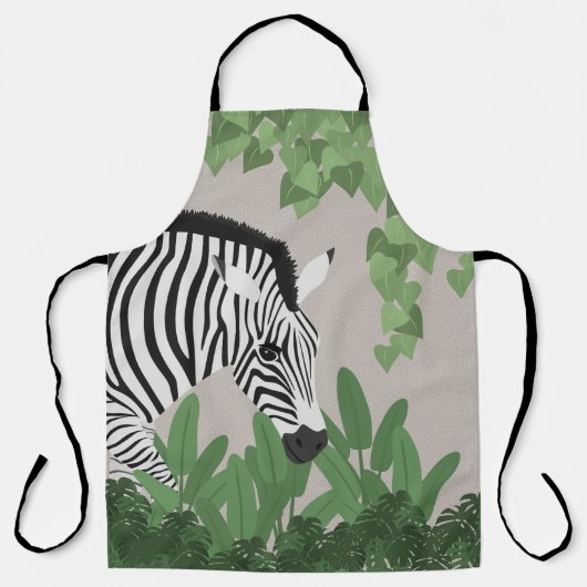 Zebra amongst Leaves  Schort (Voorkant)