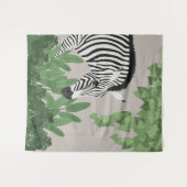 Zebra amongst Leaves Tapestry Wandkleed (Voorkant (horizontaal))